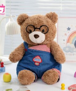 Gấu Bông Yếm Jeans Đeo Kính